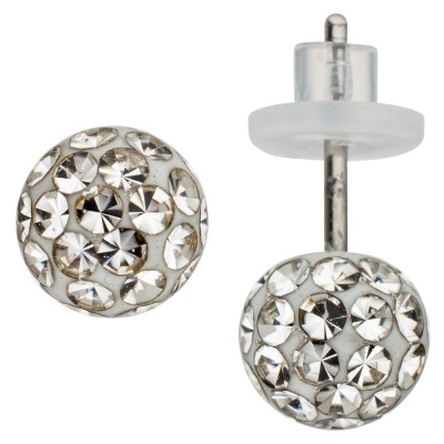 Ohrstecker Kugel Edelstahl mit SWAROVSKI® ELEMENTS Ohrringe Kugelohrstecker