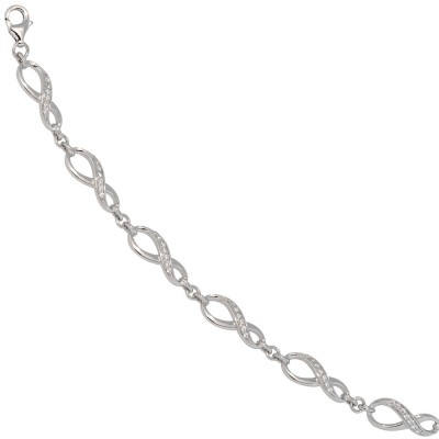 Armband Unendlichkeit 925 Sterling Silber mit Zirkonia 19cm Silberarmband