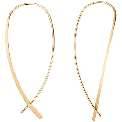 Durchzieh-Ohrhänger 925 Silber gold vergoldet mattiert Ohrringe zum Durchziehen