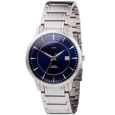 JOBO Herren Armbanduhr Quarz Analog Edelstahl Datum Herrenuhr blau