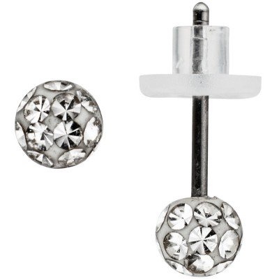 Ohrstecker Kugel Edelstahl mit SWAROVSKI® ELEMENTS Ohrringe Kugelohrstecker
