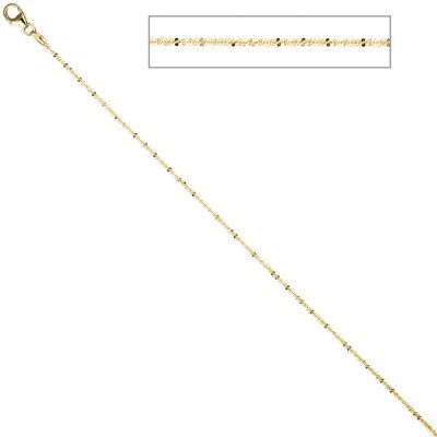 Criss-Cross Kette 333 Gelbgold 1,3mm 45cm Gold Halskette Goldkette Karabiner