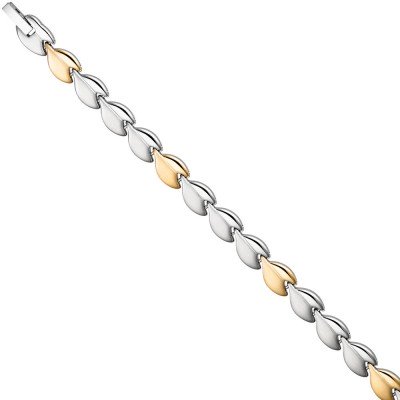 Armband Edelstahl mattiert mit gold farbener Beschichtung bicolor 20cm