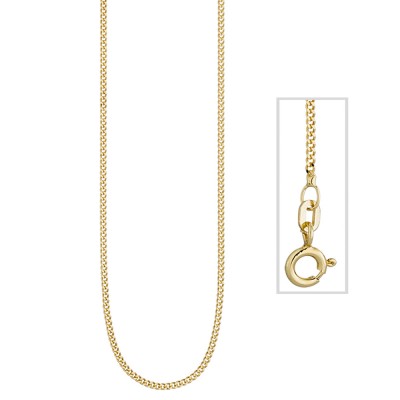 Panzerkette 925 Sterling Silber gold vergoldet 1,3mm 50cm Kette Halskette