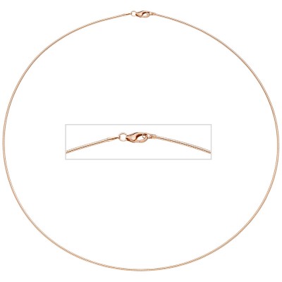 Halsreif 925 Sterling Silber rotgold vergoldet 1,1mm 45cm Kette Halskette