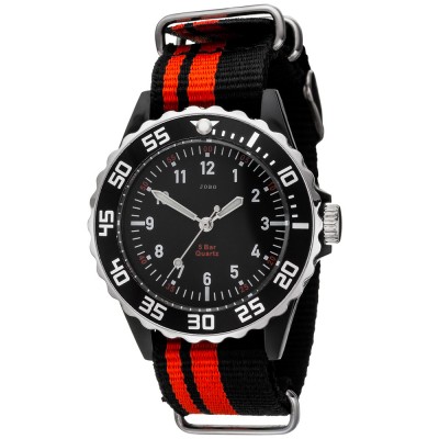 JOBO Kinder Armbanduhr Quarz Analog schwarz rot Kinderuhr