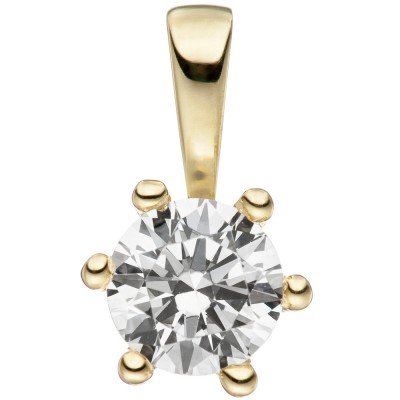 Anhänger 333 Gelbgold 1 Zirkonia Goldanhänger 8 Karat