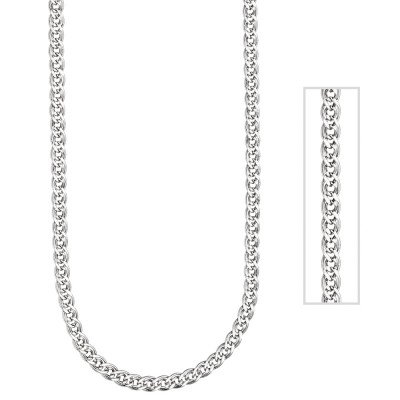 Zwillings-Panzerkette 585 Weißgold 3,7mm 50cm Gold Kette Weißgoldkette