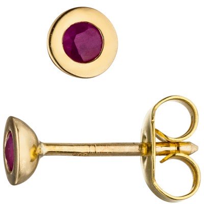 Ohrstecker 333 Gelbgold 2 Rubine rot Ohrringe Goldohrringe Rubinohrringe