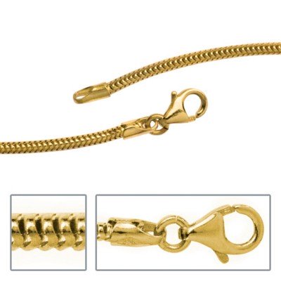 Schlangenkette aus 333 Gelbgold 1,9mm 50cm Gold Kette Halskette Goldkette
