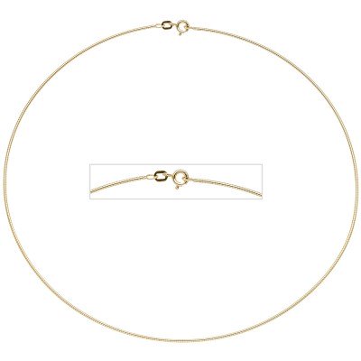Halsreif 925 Sterling Silber gold vergoldet 1,1mm 45cm Kette Halskette