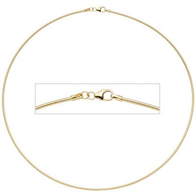 Halsreif 925 Sterling Silber gold vergoldet 1,5mm 50cm Kette Halskette
