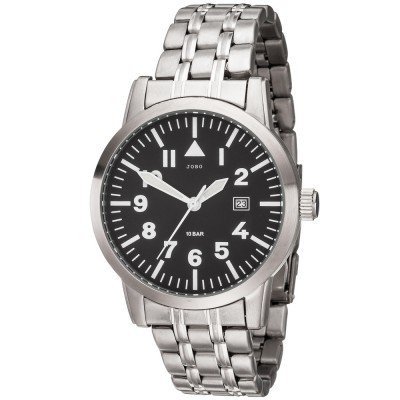 JOBO Herren Armbanduhr Quarz Analog Edelstahl Herrenuhr mit Datum