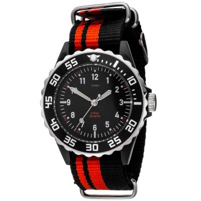 JOBO Kinder Armbanduhr Quarz Analog schwarz rot Kinderuhr