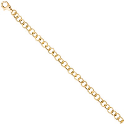 Rundankerarmband 925 Sterling Silber gold vergoldet 19cm Armband Ankerarmband