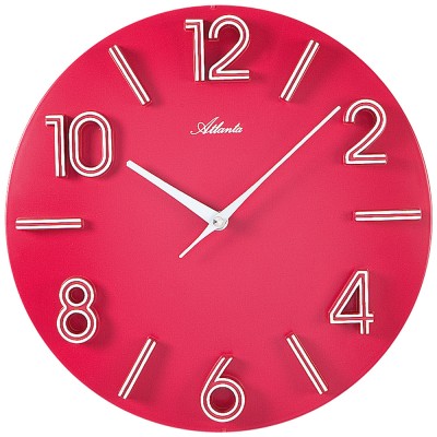 Wanduhr Quarz analog pink rosa rund