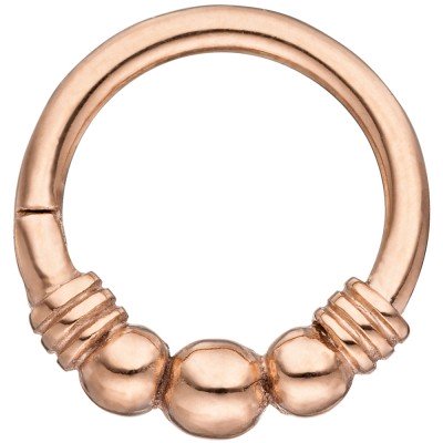 Segmentring Edelstahl rotgold farben Klick-System Scharnier Ringstärke 1,2mm