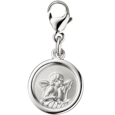 Einhänger Charm Engel Schutzengel 925 Silber matt Anhänger für Bettelarmband