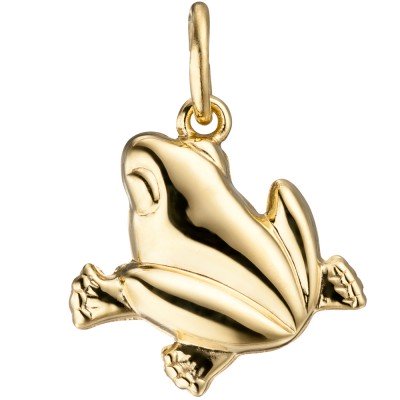Anhänger Frosch 333 Gelbgold Goldanhänger Froschanhänger