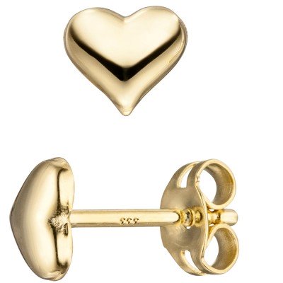 Ohrstecker Herz 333 Gelbgold Ohrringe Herzohrstecker Herzohrringe