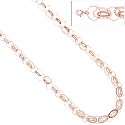 Halskette Kette 925 Silber rotgold vergoldet 80cm Karabiner