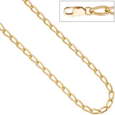 Lang-Panzerkette 925 Sterling Silber gold vergoldet 6,9mm 45cm Kette Halskette