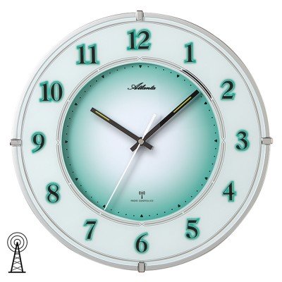 Funkwanduhr analog grün leise ohne Ticken mit Licht Beleuchtung