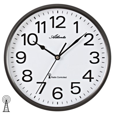 Funkwanduhr analog anthrazit weiß rund