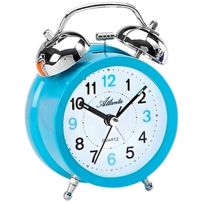 Wecker Quarz Glockenwecker Doppelglockenwecker blau hellblau