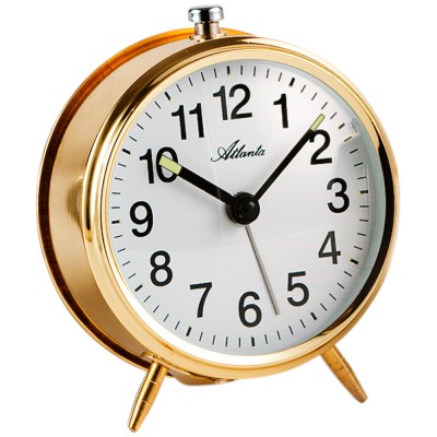 Mechanischer Wecker Metall golden mechanisch rund