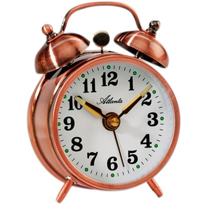 Mechanischer Wecker Glockenwecker kupfer farben rund