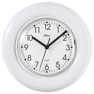 Küchenuhr Wanduhr Küche Quarz analog Keramik Keramikuhr weiß