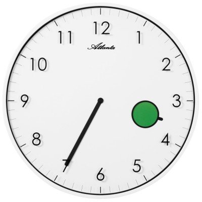 Wanduhr Quarz analog weiß rund flach mit Farbwechsel