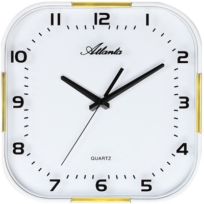 Wanduhr Quarz analog weiß golden mit Glas leise ohne Ticken