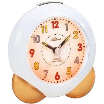 Atlanta Wecker für Kinder Quarz analog Kinderwecker orange leise