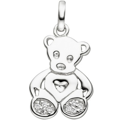 JOBO Kinder Anhänger Teddy Teddybär 925 Sterlingsilber 8 Zirkonia