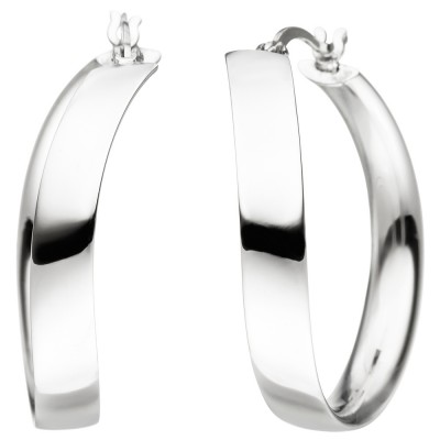 JOBO Creolen geschwungen 925 Sterlingsilber Ohrringe