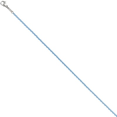Rundankerkette Edelstahl blau lackiert 42cm Karabiner