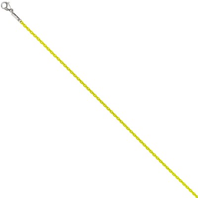 Rundankerkette Edelstahl gelb lackiert 42cm Karabiner