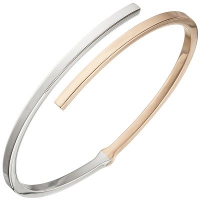 JOBO Armreif Armband oval 925 Sterlingsilber bicolor rotgold vergoldet