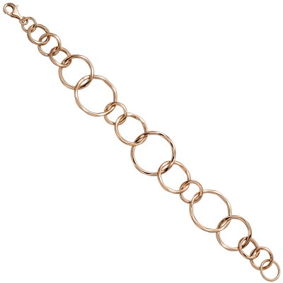 JOBO Armband mit großen Gliedern 925 Sterlingsilber rotgold vergoldet 19cm