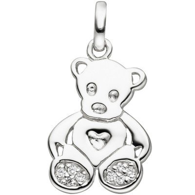 JOBO Kinder Anhänger Teddy Teddybär 925 Sterlingsilber 8 Zirkonia