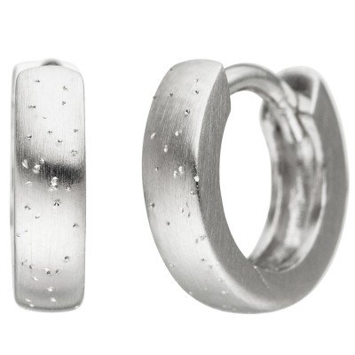 JOBO Creolen 925 Sterlingsilber matt Ohrringe