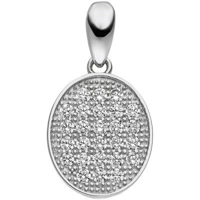 JOBO Anhänger oval 925 Sterlingsilber 26 Zirkonia