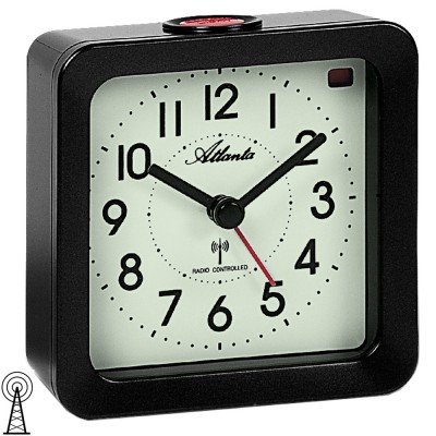 Atlanta Wecker Funk Funkwecker anthrazit eckig mit Licht Snooze