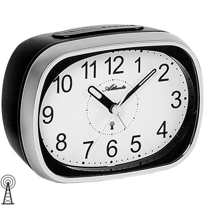 Atlanta Wecker Funk Funkwecker mit Licht Snooze silbern schwarz