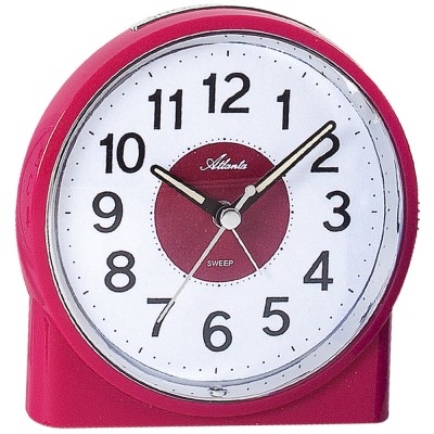 Atlanta Wecker Quarz analog pink leise ohne Ticken mit Licht
