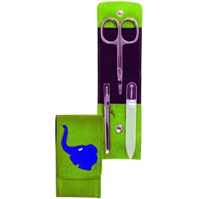 Pfeilring Baby-Maniküretui DIE MAUS grün Elefant Wildleder Maniküre Set Babys