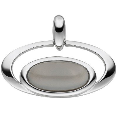 JOBO Anhänger oval 585 Weißgold 1 Mondstein Cabochon