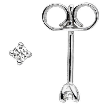 JOBO Ohrstecker 585 Weißgold 2 Diamanten Brillanten Ohrringe